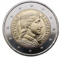 ŁOTWA 2 EURO 2014 BIMETAL MENNICZA