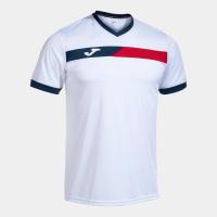 Koszulka chłopięca Joma Court Short Sleeve T-Shirt white/red//navy 164