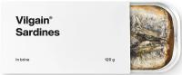Vilgain консервированные сардины в собственном соусе Bio, с высоким содержанием белка, 120 г