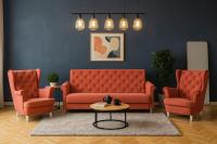 Zestaw mebli do salonu komplet wypoczynkowy wersalka i dwa fotele uszaki