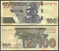 $ Zimbabwe 100 DOLLARS P-106 UNC 2020