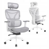Fotel biurowy obrotowy ergonomiczny Biały wiele regulacji Wygoda i Styl