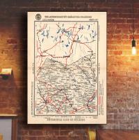 Stara MAPA Polski Samochodowa CIECHANÓW 1913r. 120x90cm