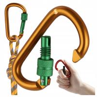 KARABIŃCZYK DO LIN Z BLOKADĄ KARABINEK DO KLUCZY BRELOCZEK 60MM ZAWIESZKA