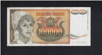 BANKNOT JUGOSŁAWIA - 100000 DINARÓW - 1993 rok