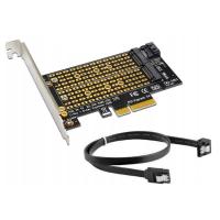 Adapter PCI-e x4 dla Dysków M.2 NVMe + SATA