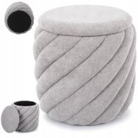 Пуф с ящиком для хранения для гостиной сиденье велюр гламур ПЕЛАРО серый