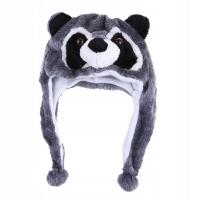 Unisex Winter Fuzzy Plush Raccoon Animal Hat with