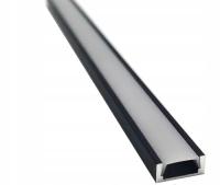 Черный профиль светодиодная лента алюминиевый плоский лак 1м прессованный абажур быстрая
