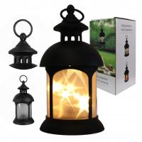 LAMPION LED LATARENKA LATARNIA CZARNA DEKORACYJNA OGRODOWA ŚWIĄTECZNA