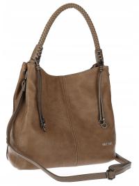 Torebka Damska Shopper worek modna duża torba A4 na Ramię 7683 Brązowa