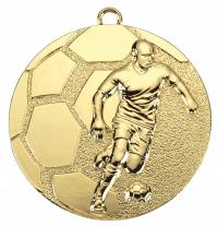 Medal Złoty 50mm piłka nożna, nagroda+ wstążka