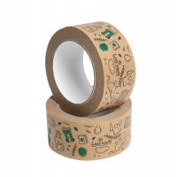 TAŚMA PAKOWA PAPIEROWA KRAFT MOCNA NADRUK 50/50m