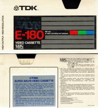 TDK Super Avilyn E-180 VHS 180 мин для записи чистой