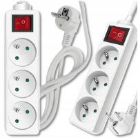 PRZEDŁUŻACZ LISTWA ZASILAJĄCA SIECIOWA Z WŁĄCZNIKIEM DO CHOINKI 3 GNIAZDA