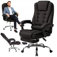 Вращающееся кресло офисное кресло босс тонкая подставка для ног черный материал