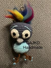 Ptak brelok / zawieszka rękodzieło szydełko