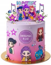 PERSONALIZOWANY wydruk cukrowy cukrowa dekoracja HUNTRIX KPOP DEMON HUNTERS