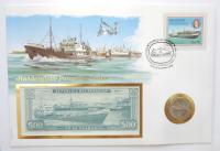 KUBA 1 PESO 1984 STATEK + PARAGWAJ 500 GUARANI LIST NUMIZMATYCZNY OD 1 ZŁ