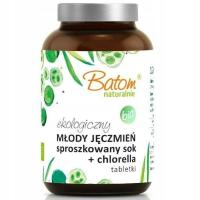 Sok z Młodego Jęczmienia Sproszkowany+ Chlorella Bio 120 g (240 Tabletek) -