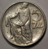 5 zł Rybak 1958 podwójne słoneczko