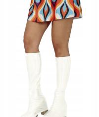 NAKŁADKI NA BUTY BIAŁE 45 CM RETRO LATA 70 80 DODATEK DO PRZEBRAŃ KARNAWAŁ