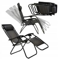 WYGODNY FOTEL LEŻAK OGRODOWY PLAŻOWY REGULOWANY SKŁADANY WYGODNY + PÓŁKA XL