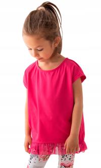 TUNIKA BLUZKA DZIEWCZĘCA DZIECIĘCA MALINOWA TIULOWA FALBANKA Lily Grey