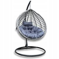 Fotel wiszący ogrodowy kokon huśtawka ELDEN Ganty szary do 150kg PREMIUM