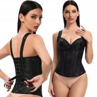 NewStyleD gorset Elegancki gorset wyszczuplający modelujący plus size (duże ) fiszbiny, haft, koronka, tiul czarny