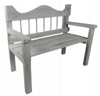 Duża ławka z oparciem - Biały postarzany