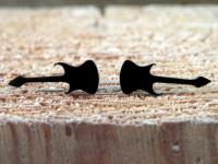 Czarna Gitara Rock Kolczyki Stal 316L