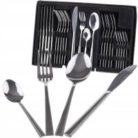 НАБОР СТОЛОВЫХ ПРИБОРОВ ИЗ НЕРЖАВЕЮЩЕЙ СТАЛИ ДЛЯ 6 ЧЕЛОВЕК ROSELIO НАБОР ИЗ 24 ЭЛ. Серебро