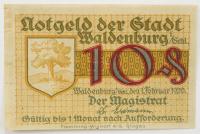 Notgeld Wałbrzych Waldenburg Śląsk 10 pfennig fenigów Górnicy 1920 rok