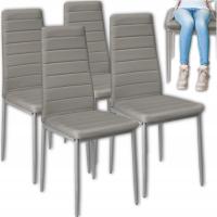 4 СЕРЫЕ СТУЛЬЯ С ОБИВКОЙ СТУЛ, ГОСТИНАЯ