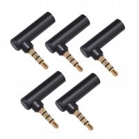 5pcs 3.5mm Jack Right Angle Audio Adapter Plug Male To Female Jack 90 Plug