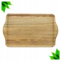 Taca Plastikowa Tacka Kuchenna z Imitacją Drewna do Serwowania 40x24cm