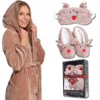 Moraj szlafrok damski do połowy łydki z kapturem