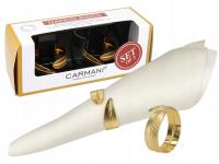 KOMPLET PIERŚCIENI NA SERWETKĘ - OBRĄCZKI LISTKI ZŁOTE