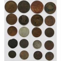 Лот из 20 старинных монет, XVIII-XX века, разные страны