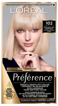 L'Oréal Preference Farba Do Włosów 102 Sydney Bardzo Jasny Perłowy Blond