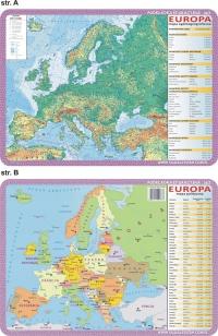 Podkładka edu. 063 - Europa mapy fizyczna i pol.