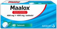 MAALOX 400 mg + 400 mg objawowe leczenie nadkwaśności 40 tabletek do ssania