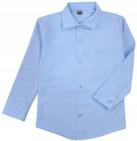 Рубашка элегантная синяя с длинным рукавом 13 H203F
