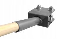 Uchwyt balkonowy stalowy 1 ramienny do flagi kija na poręcz - STAL