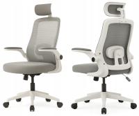 FOTEL BIUROWY ERGONOMICZNY KRZESŁO OBROTOWE REGULOWANY ZAGŁÓWEK DO PRACY