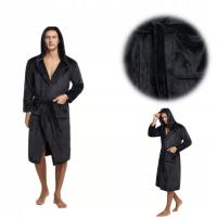 świąteczne Męska piżama z kapturem, szlafrok flanelowy z kapturem dla par