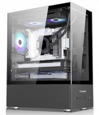 Obudowa Cased akwarium ATX 3 wentylatory RGB Midi Tower czarny