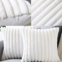 POSZEWKI NA PODUSZKI PLUSZOWE POKROWIEC NA PODUSZKĘ ZESTAW 2 SZT., 45X45 CM, MIĘKKIE FUTRO - KREMOWA BIEL