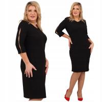 ЭЛЕГАНТНОЕ ПЛАТЬЕ ГЛАДКОЕ БОЛЬШОГО РАЗМЕРА ПОЛЬСКИЙ ПРОИЗВОДИТЕЛЬ ПРОСТОЙ КЛАССИЧЕСКИЙ